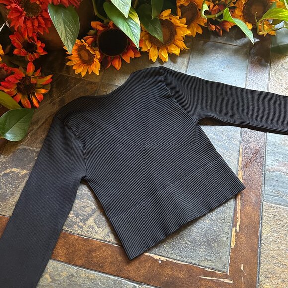 Nikibiki Seamless Long Sleeve V-Neck Crop Top - Picture 3 of 4